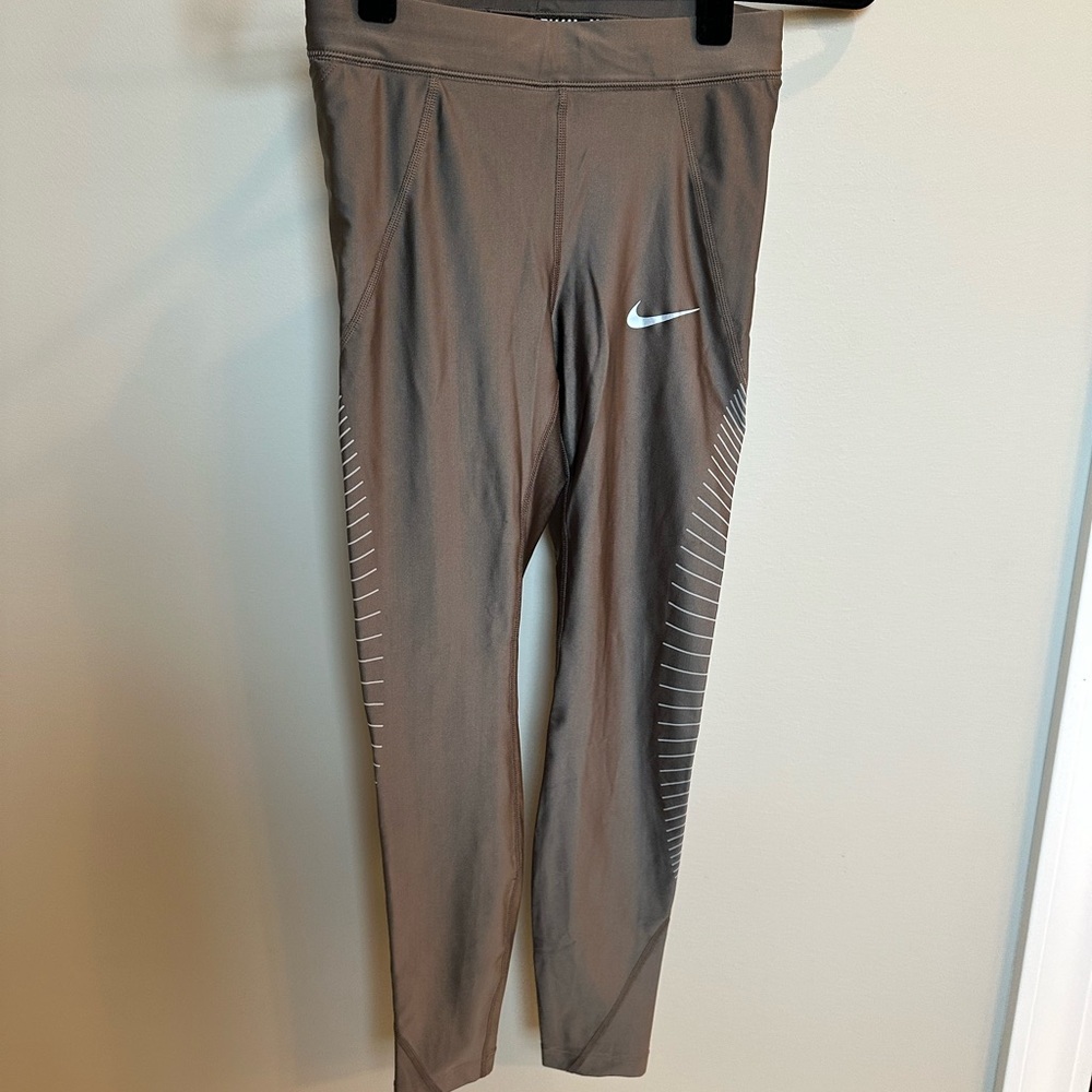 Nike Gray Leggings with White Accents